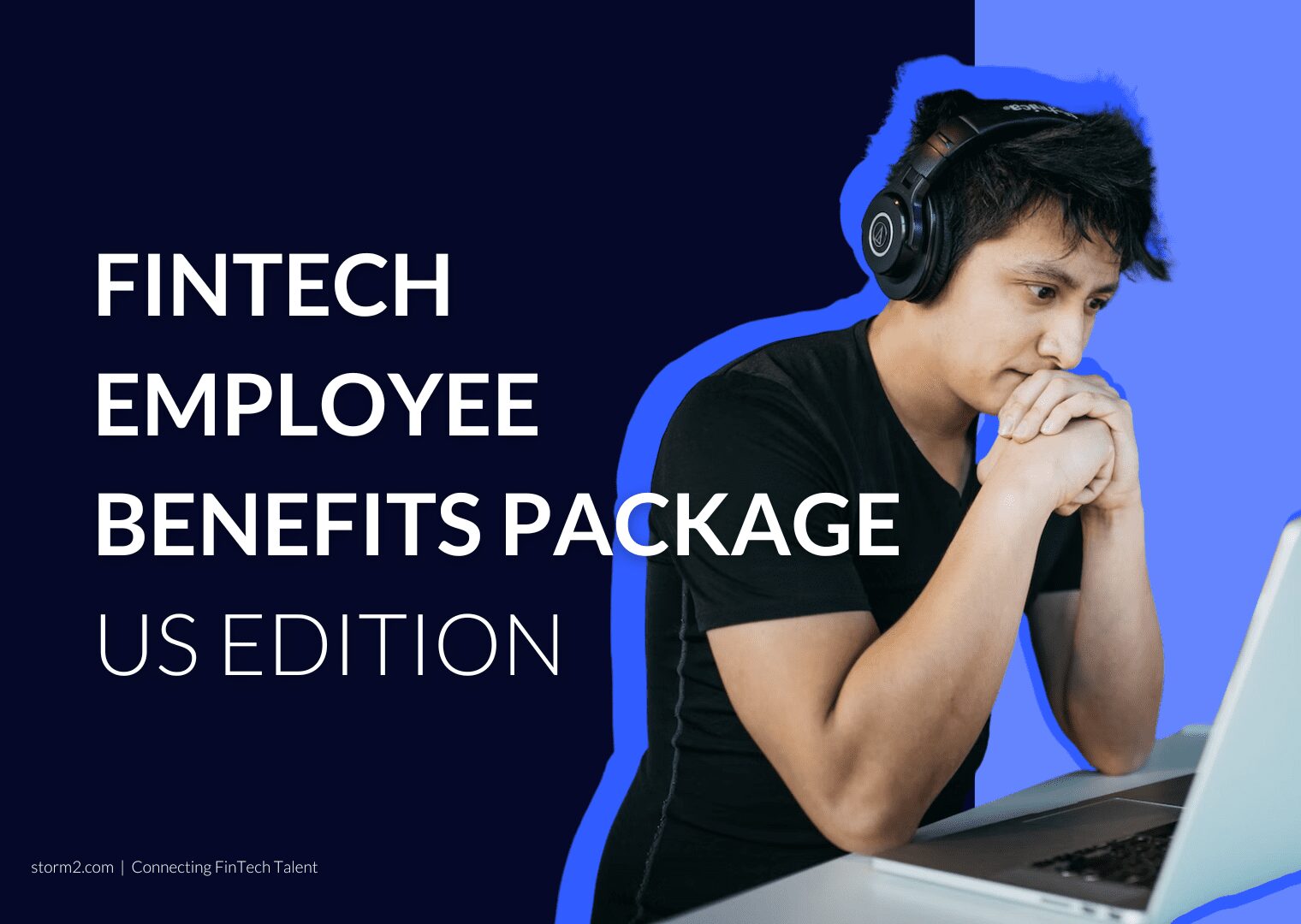 Man with headphones on laptop
